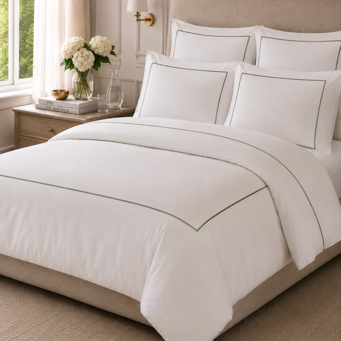 Italian White Hotel Collection Pillow Case Set