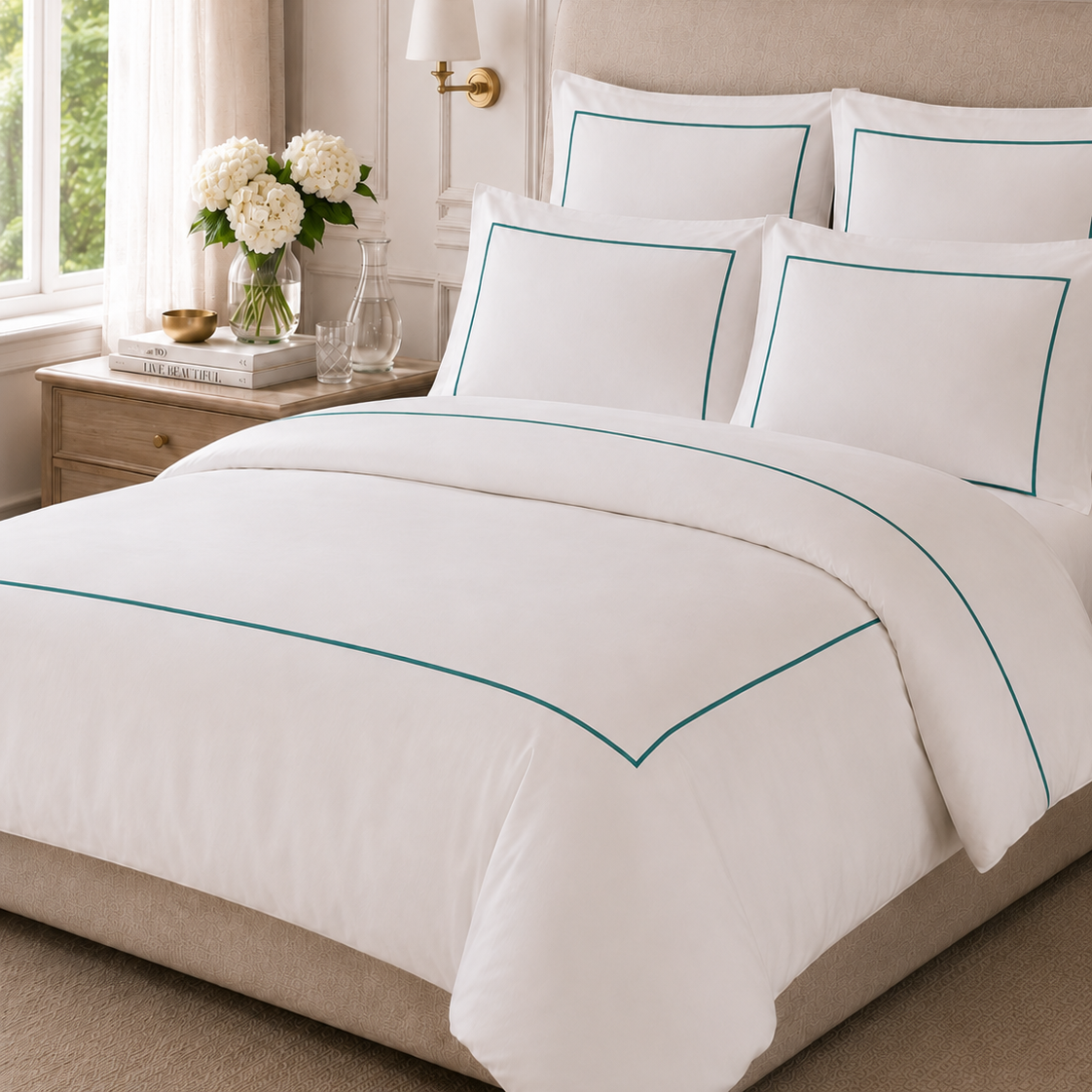 Italian White Hotel Collection Pillow Case Set
