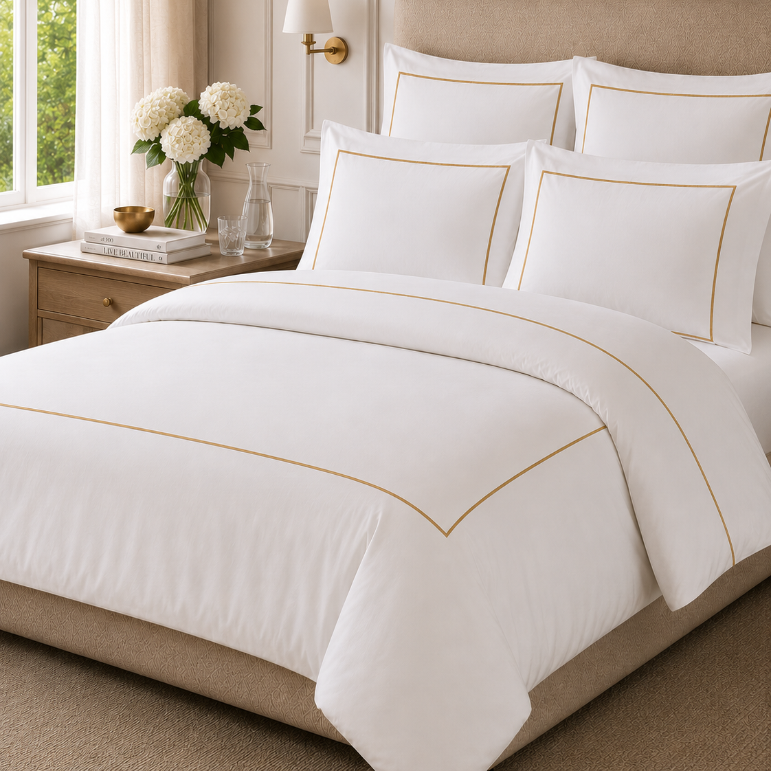 Italian White Hotel Collection Pillow Case Set