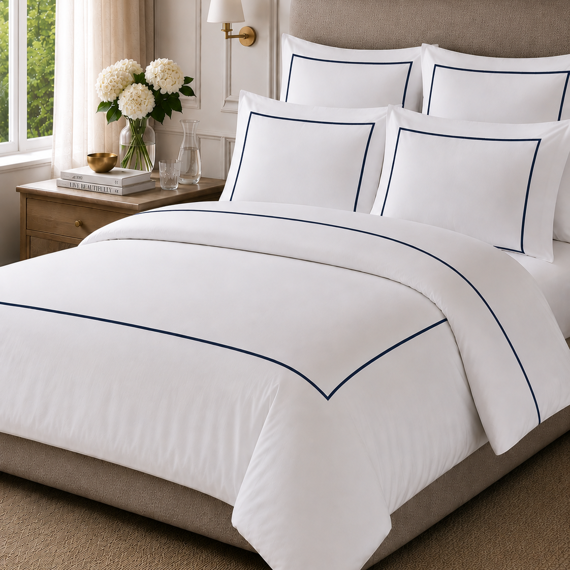 Italian White Hotel Collection Pillow Case Set