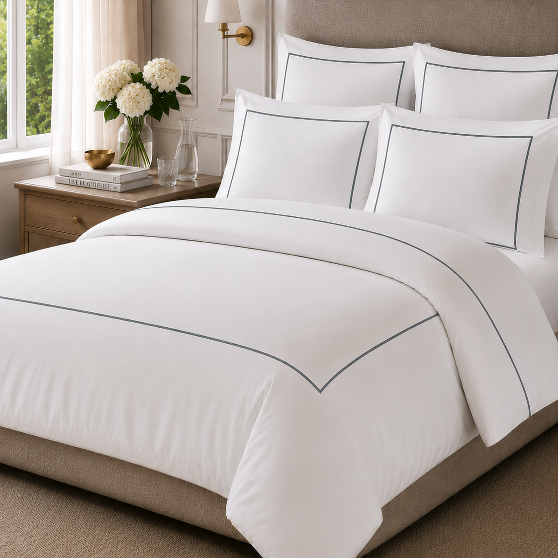 Italian White Hotel Collection Pillow Case Set