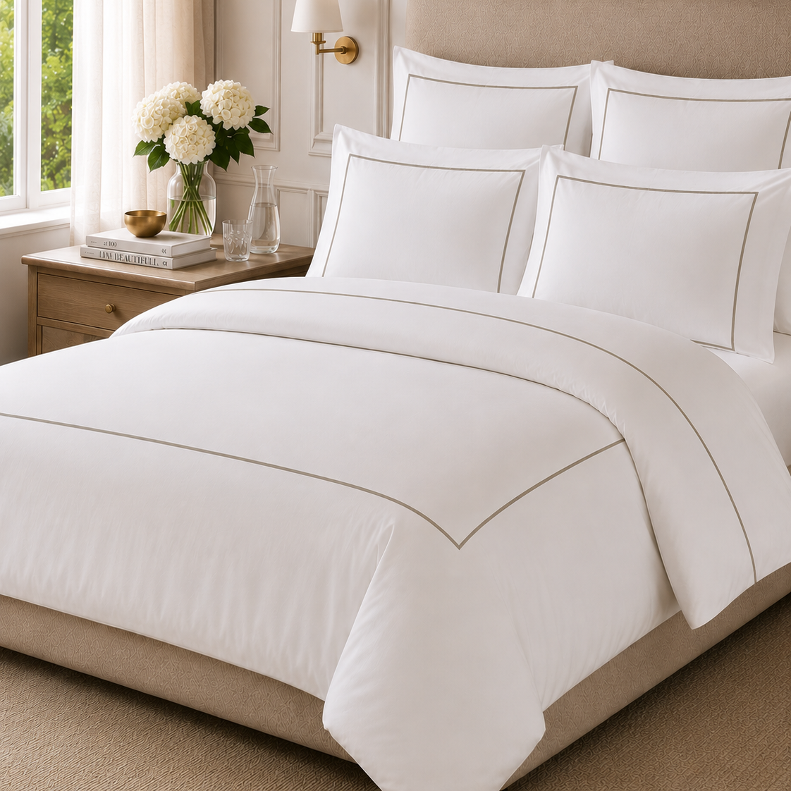 Italian White Hotel Collection Pillow Case Set