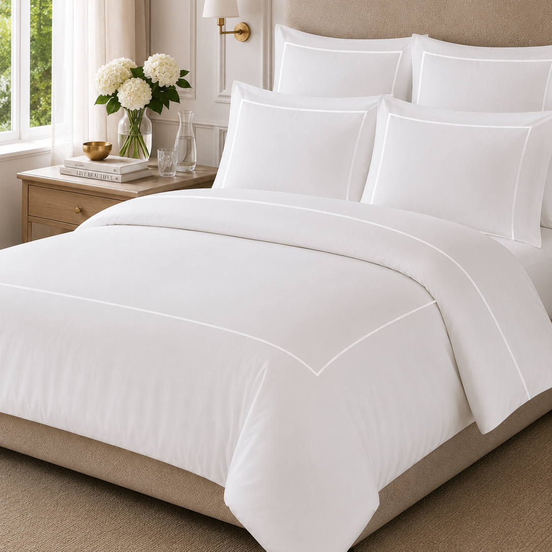 Italian White Hotel Collection Pillow Case Set